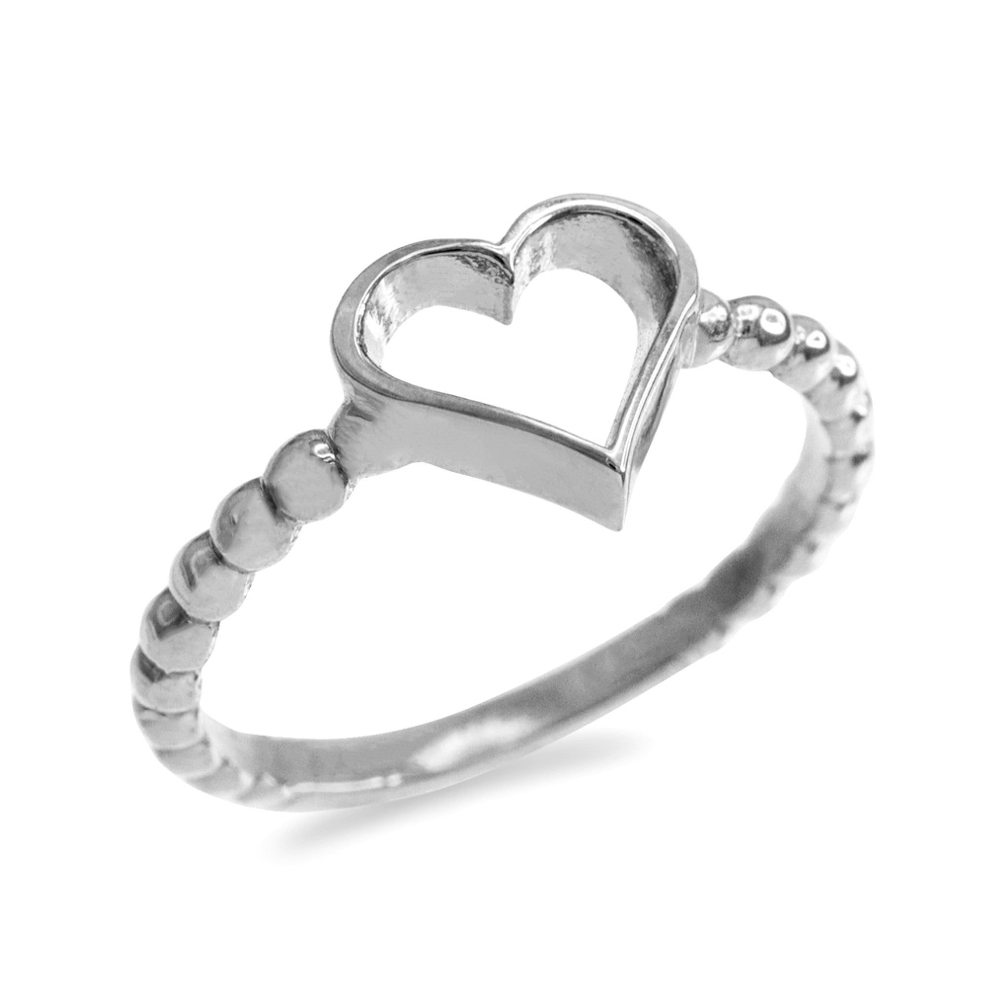 Gold Classic Open Heart Ring, view 2
