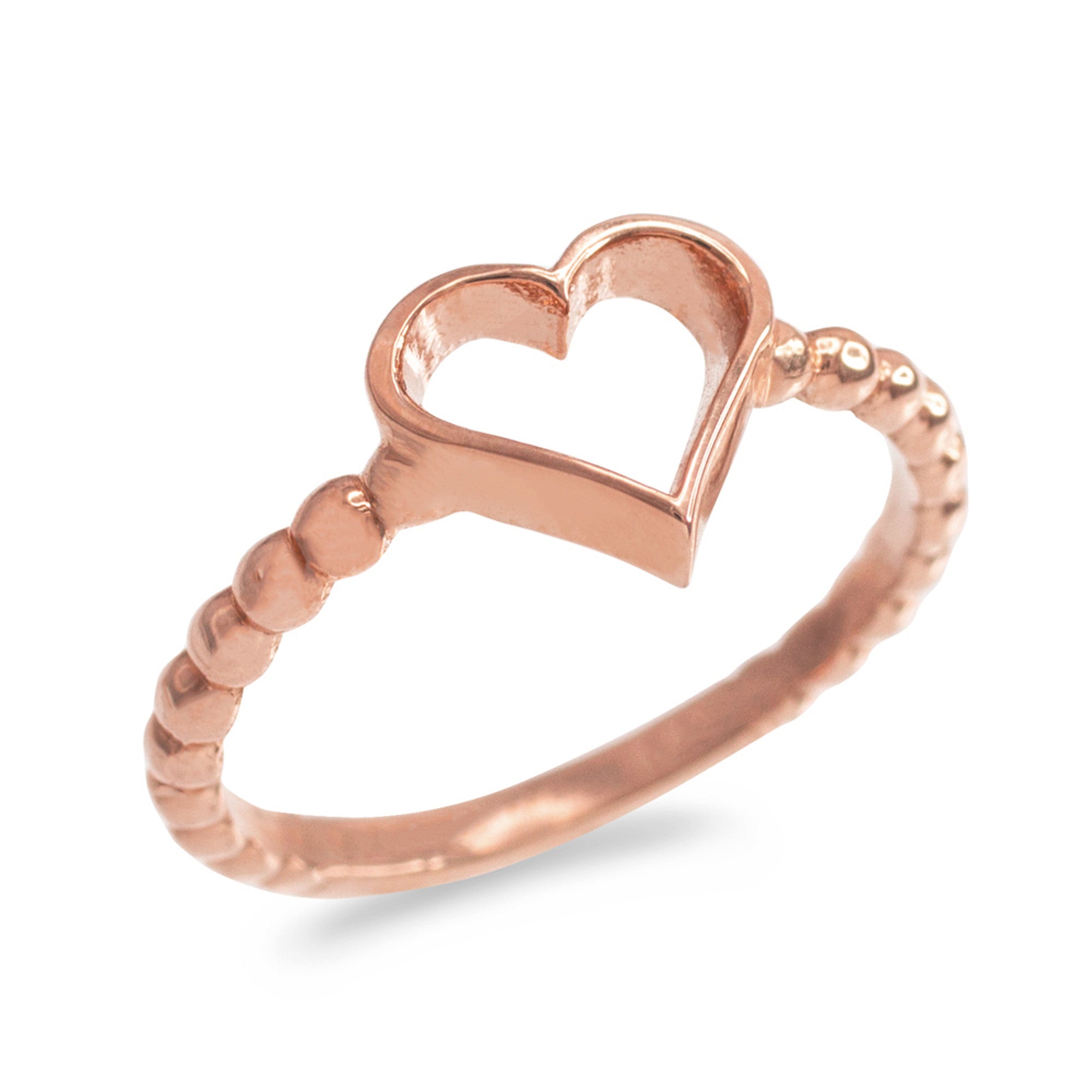 Gold Classic Open Heart Ring, view 3