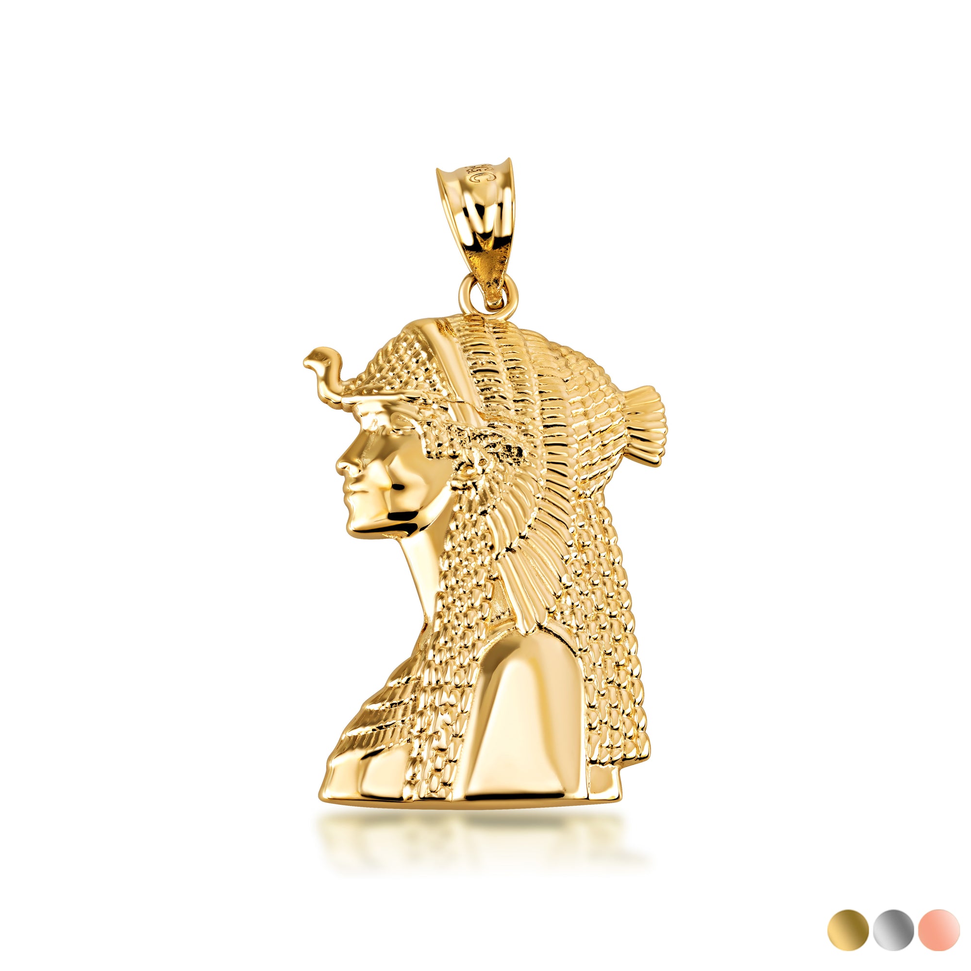 Gold Cleopatra Egyptian Queen Pendant Necklace