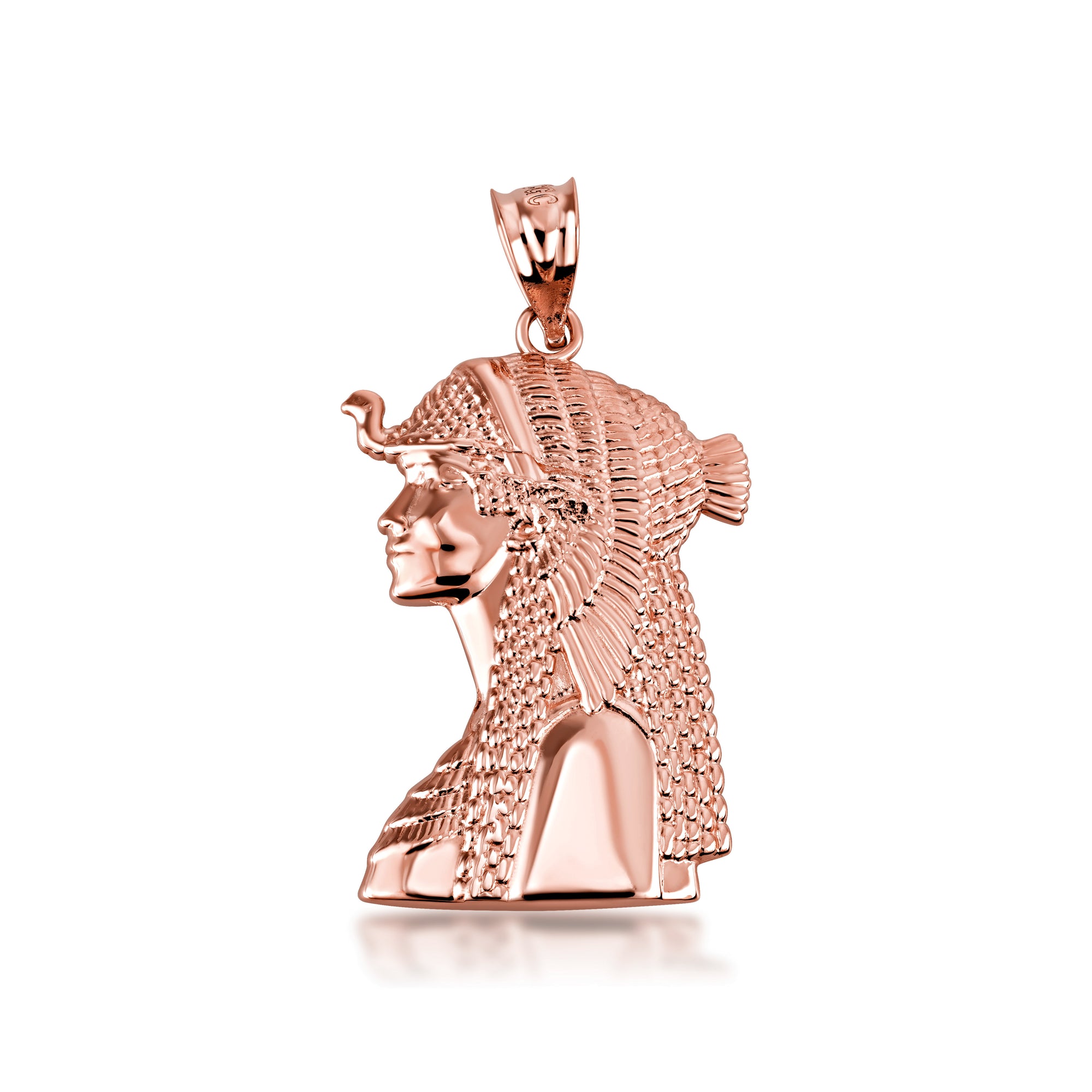 Gold Cleopatra Egyptian Queen Pendant Necklace, view 6