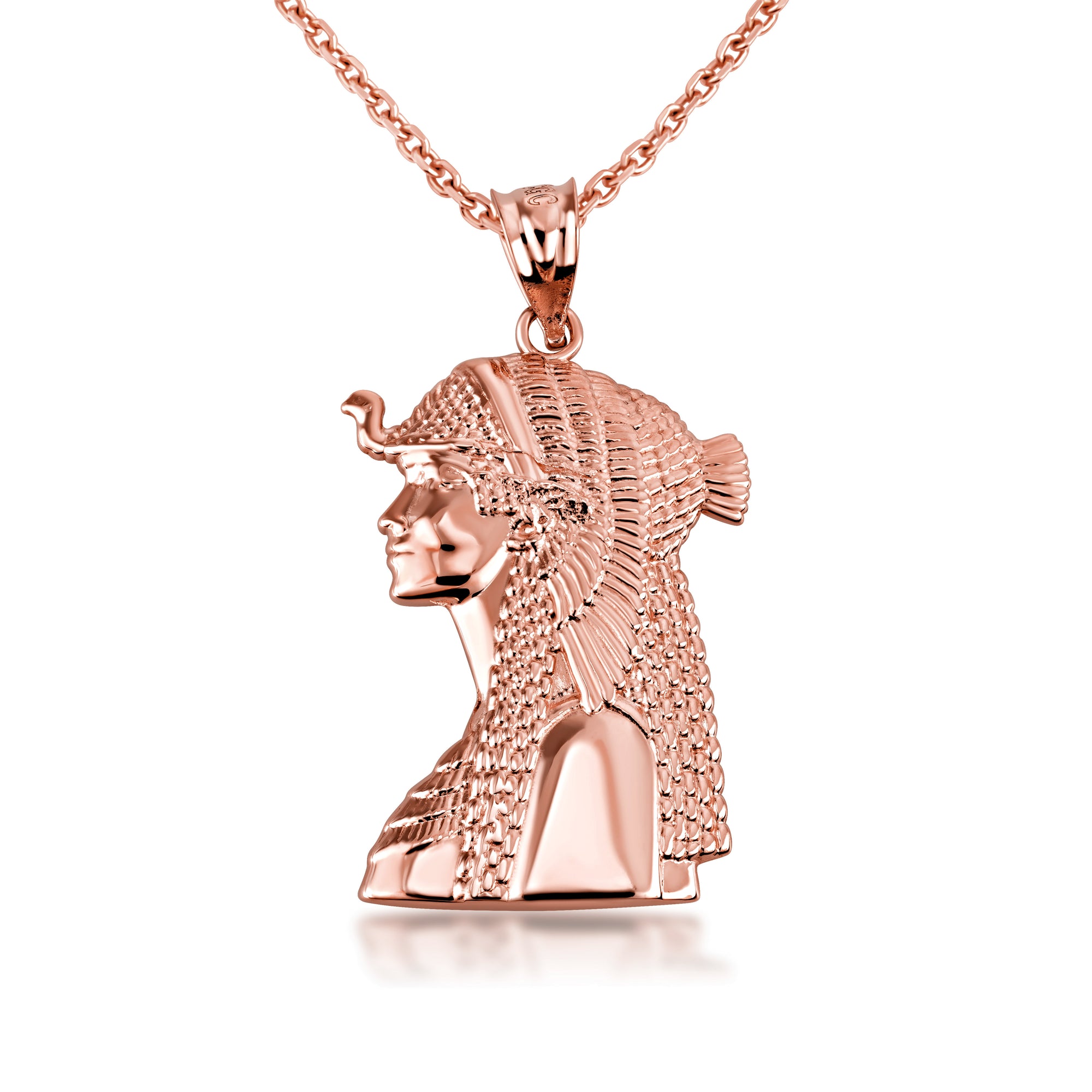 Gold Cleopatra Egyptian Queen Pendant Necklace, view 7