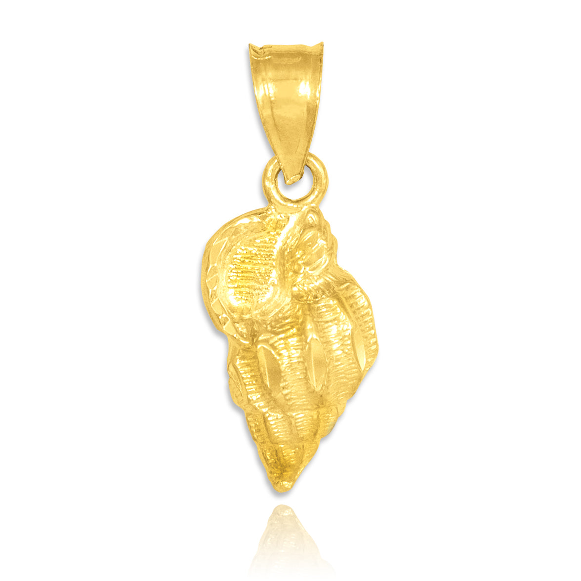 Gold Conch Shell Charm Pendant Necklace, view 2