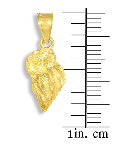Gold Conch Shell Charm Pendant Necklace, view 3