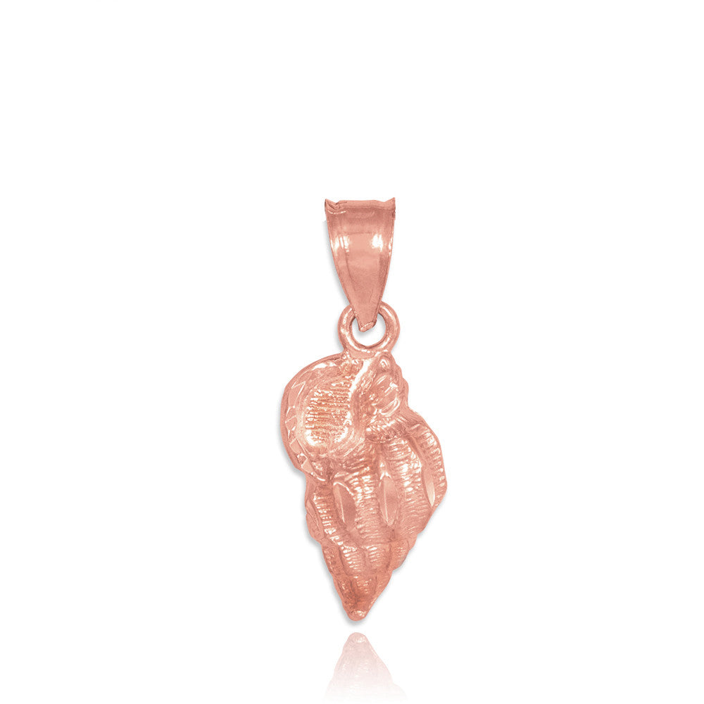 Gold Conch Shell Charm Pendant Necklace, view 5