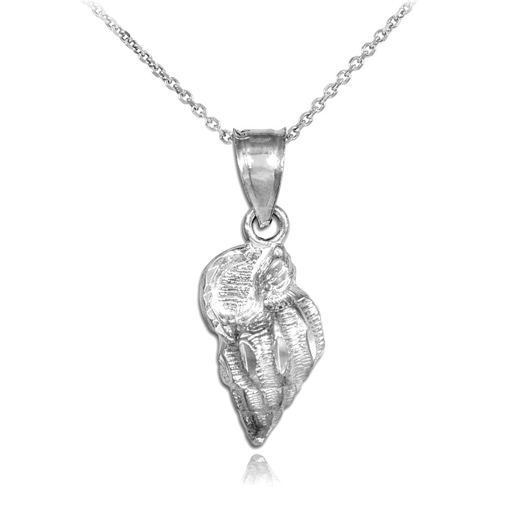 Gold Conch Shell Charm Pendant Necklace, view 6