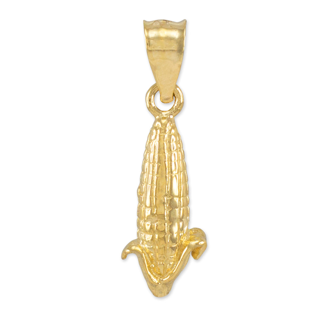 Gold Corn Charm Pendant Necklace, view 2