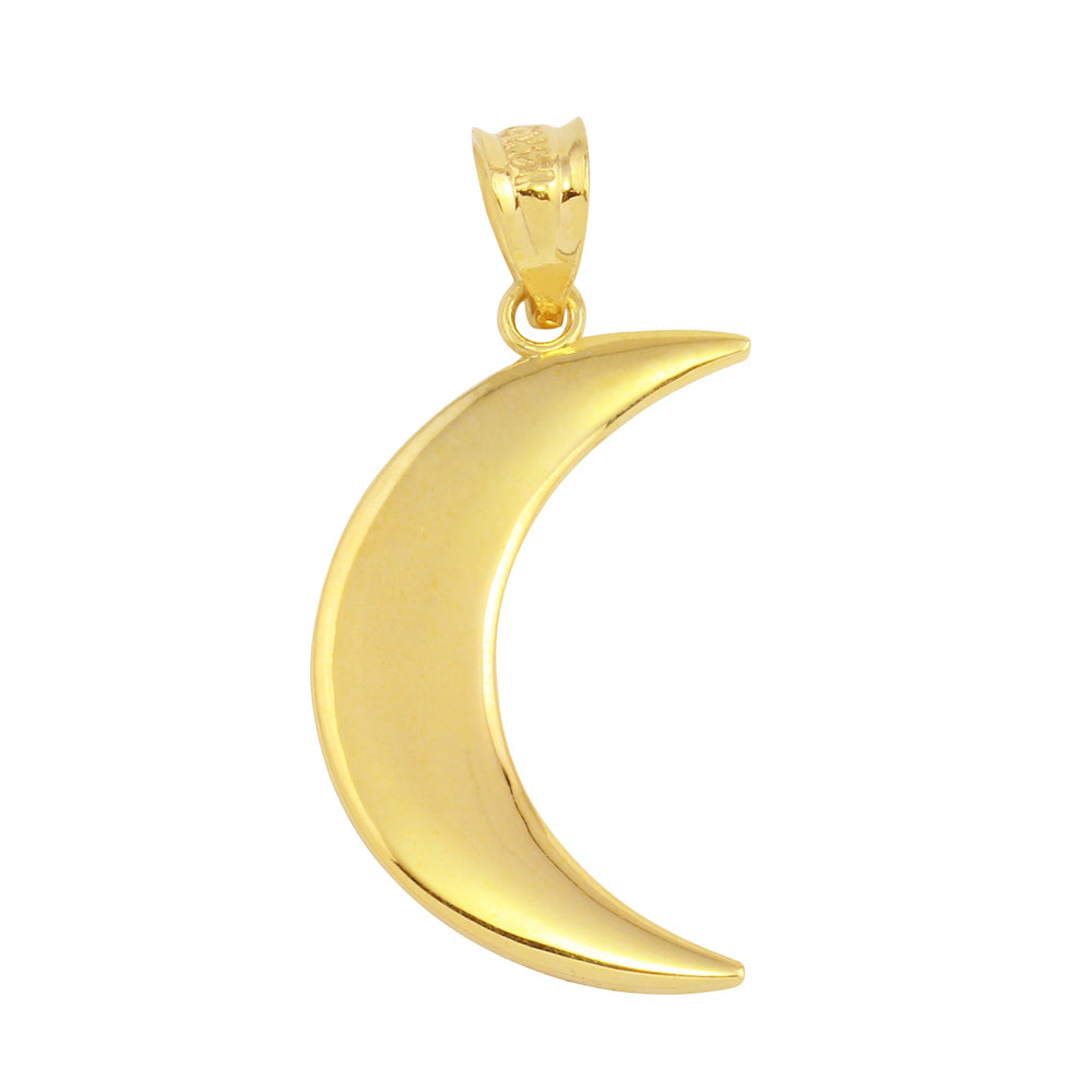 Gold Crescent Moon Pendant Necklace, view 2