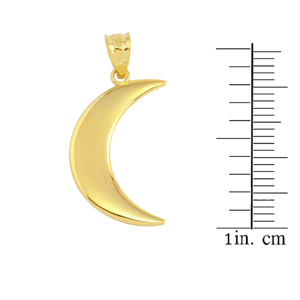 Gold Crescent Moon Pendant Necklace, view 3