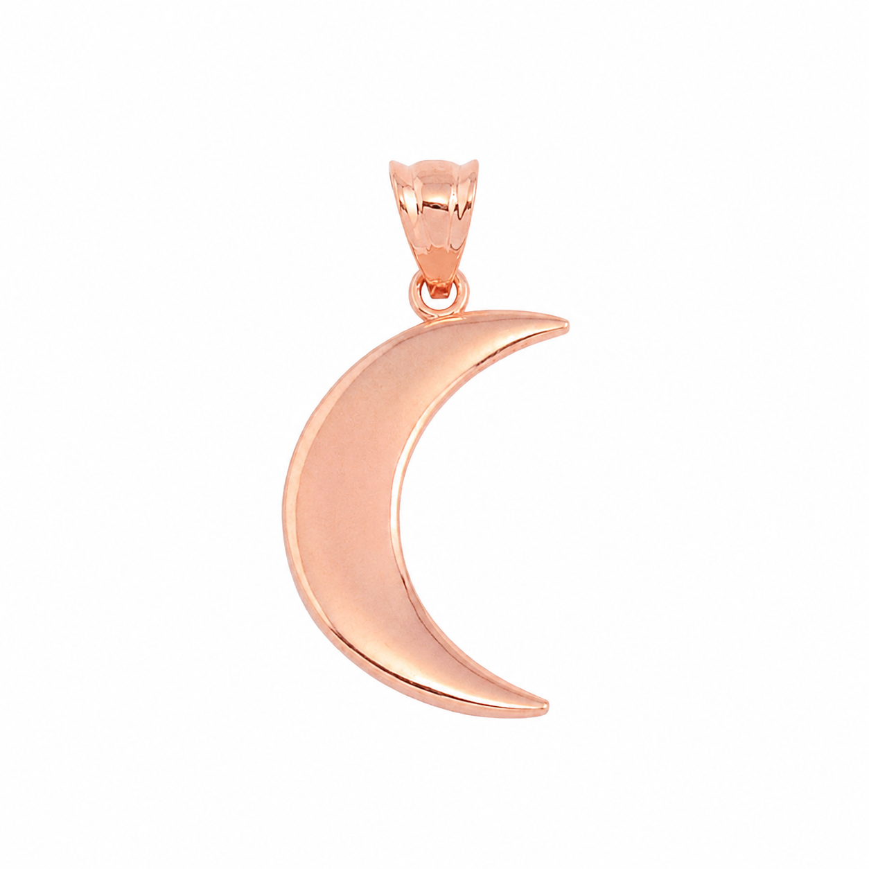 Gold Crescent Moon Pendant Necklace, view 4