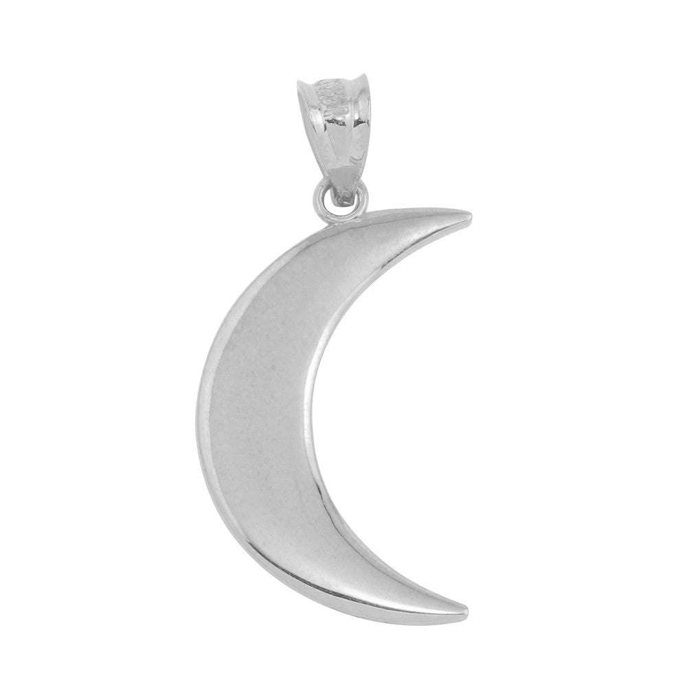 Gold Crescent Moon Pendant Necklace, view 6
