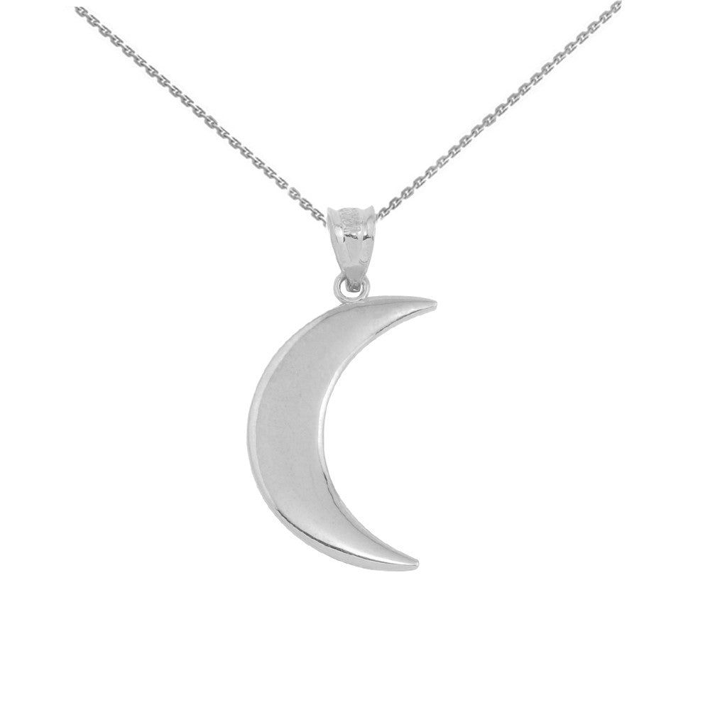 Gold Crescent Moon Pendant Necklace, view 7