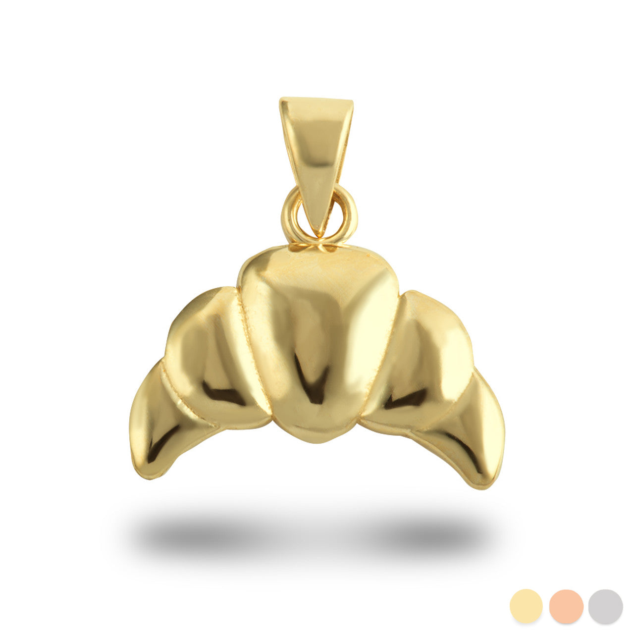 Gold Croissant Charm Pendant Necklace