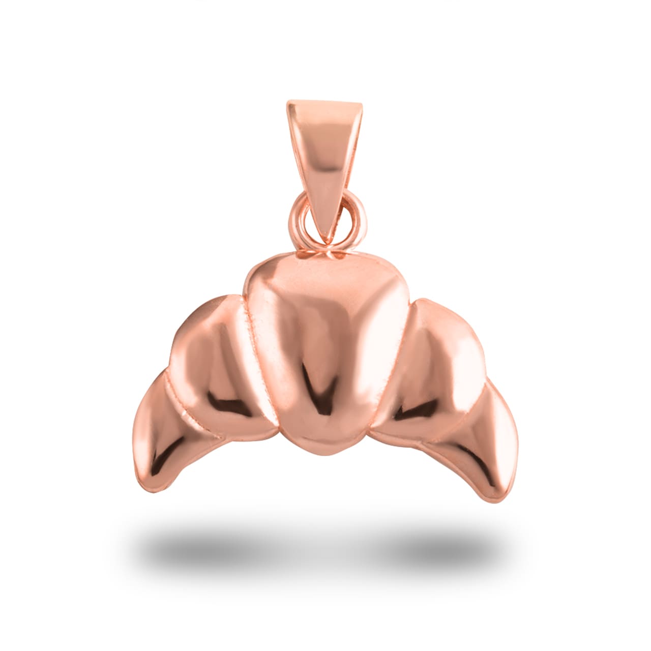 Gold Croissant Charm Pendant Necklace, view 5