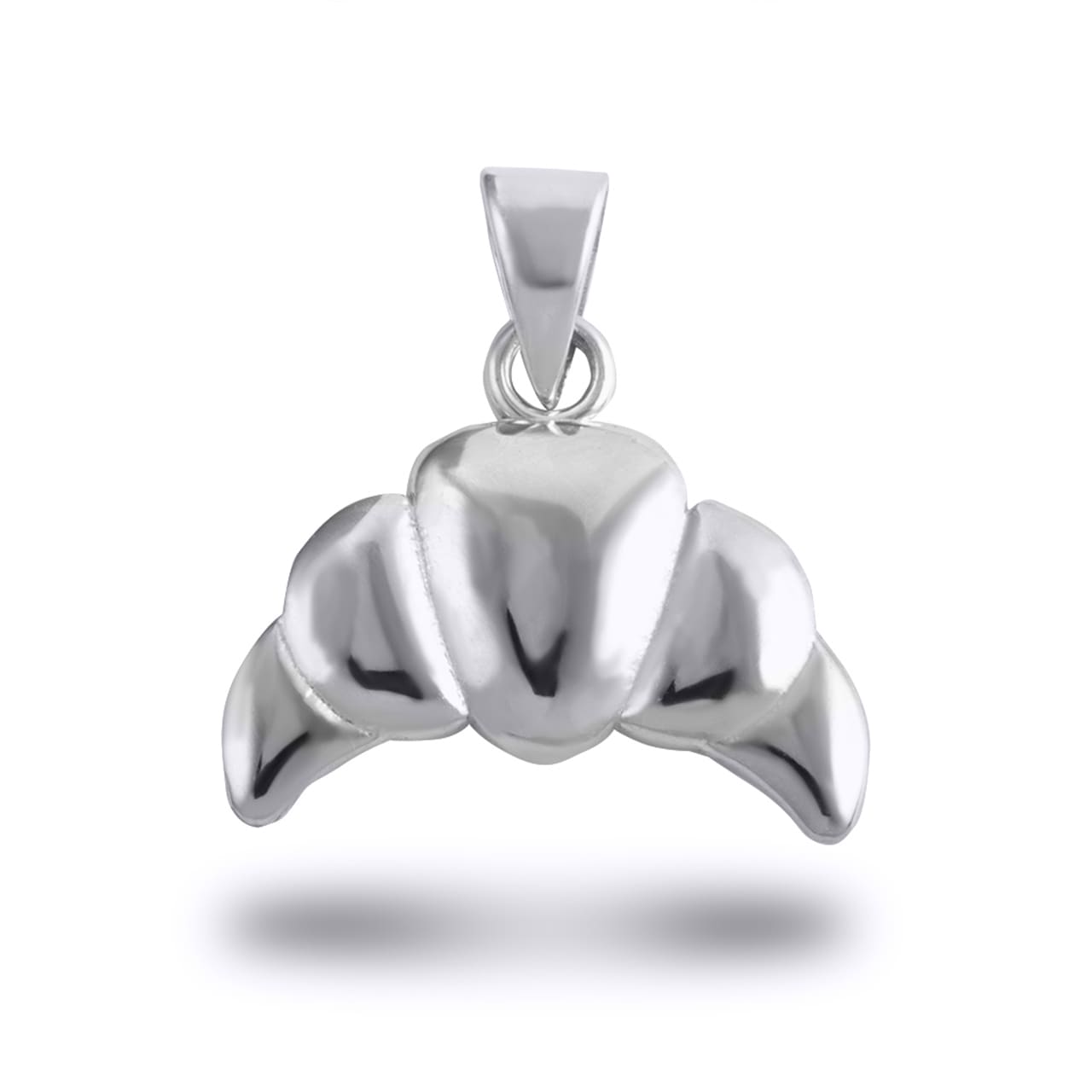 Gold Croissant Charm Pendant Necklace, view 7