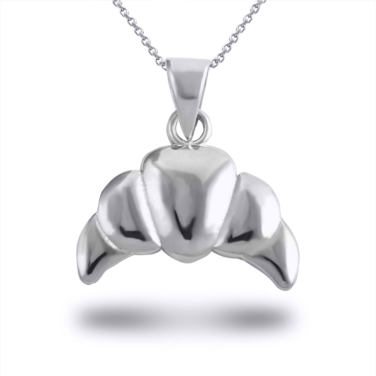 Gold Croissant Charm Pendant Necklace, view 8