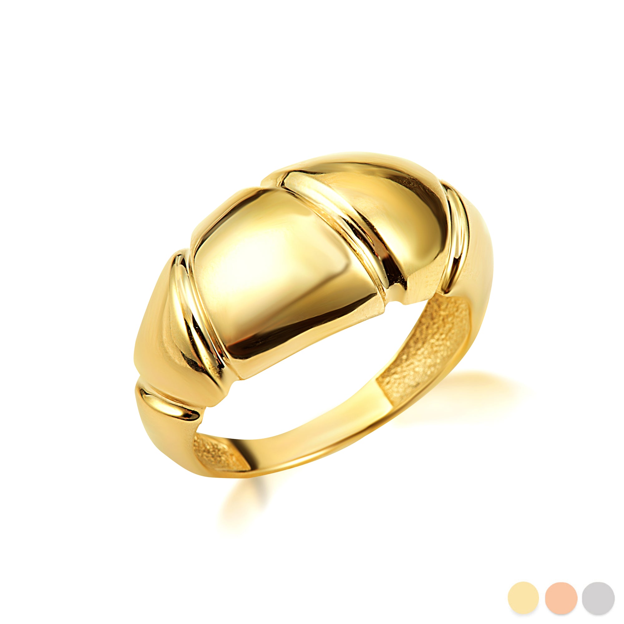 Gold Croissant Dome Ring