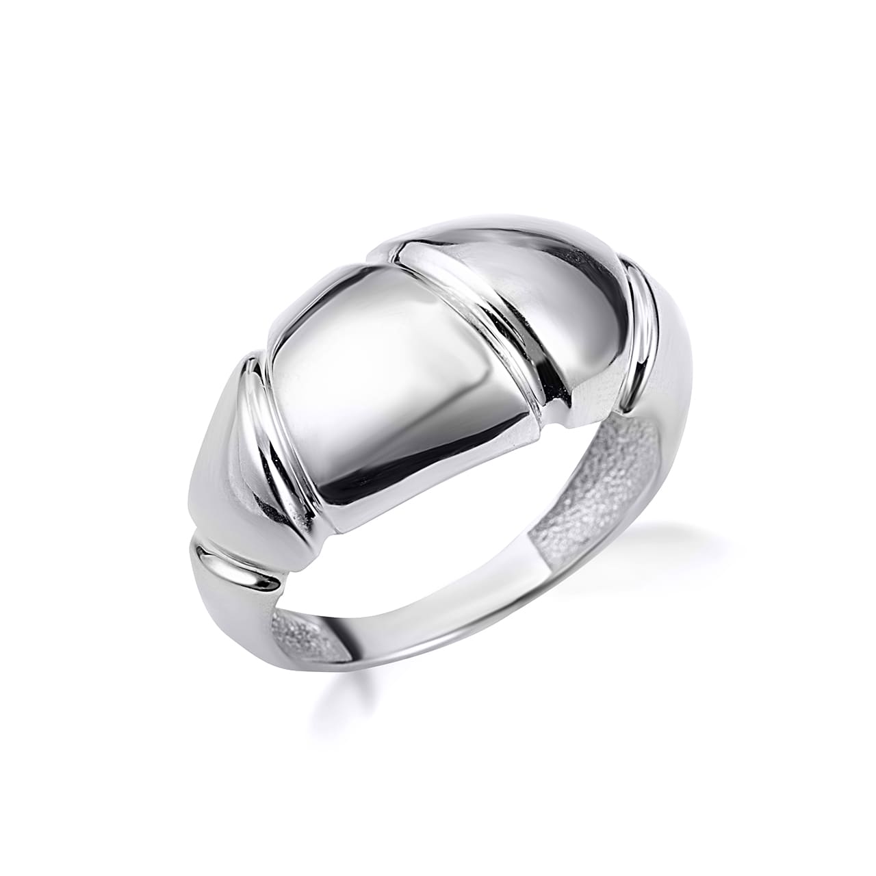 Gold Croissant Dome Ring, view 3