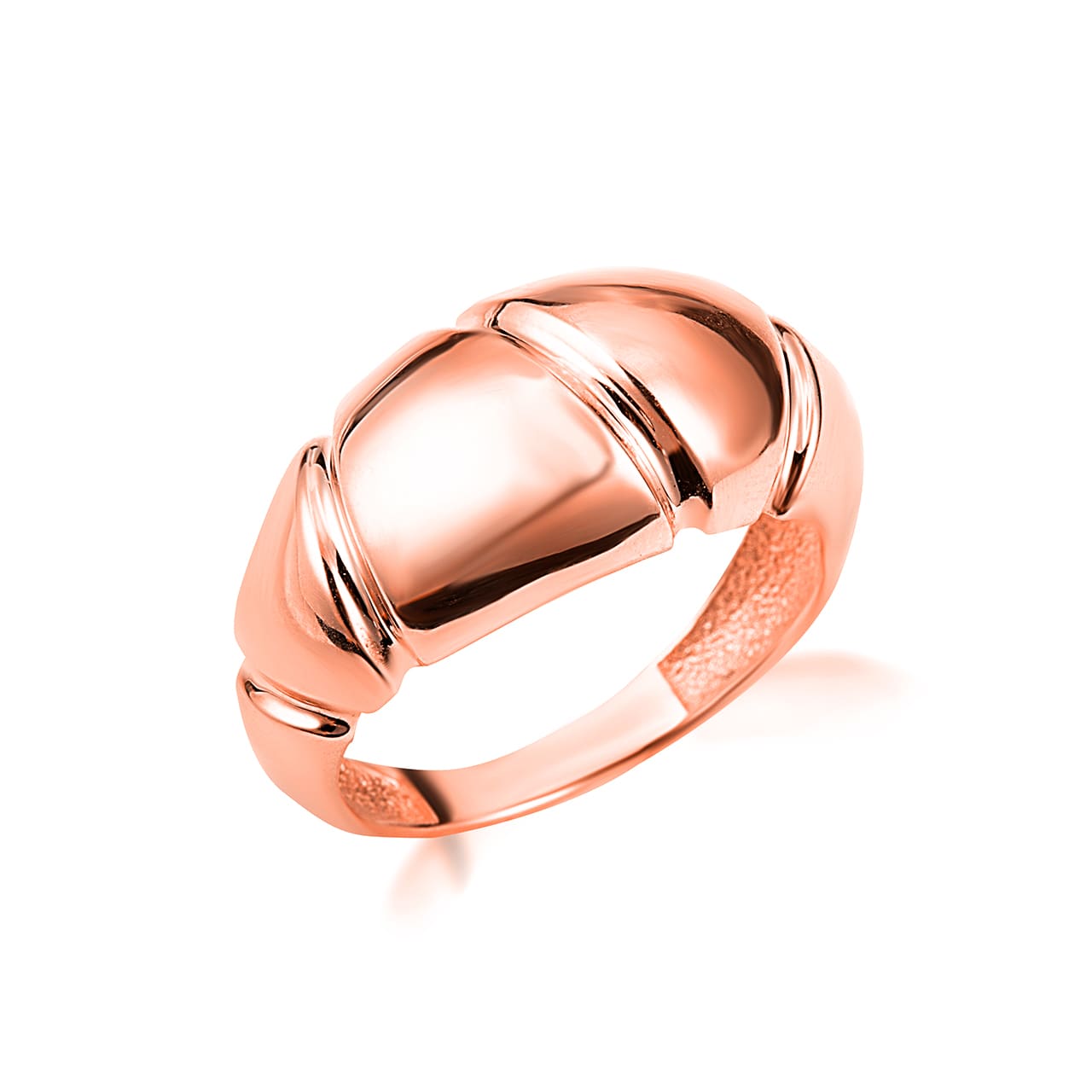 Gold Croissant Dome Ring, view 4