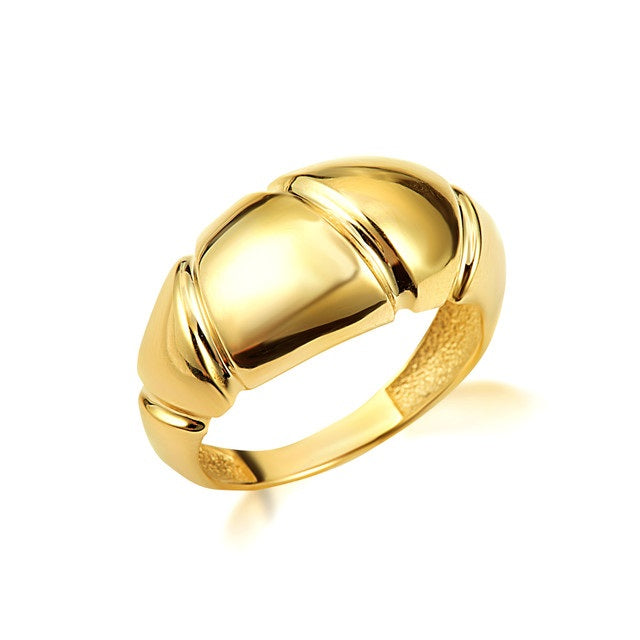 Gold Croissant Dome Ring, view 5