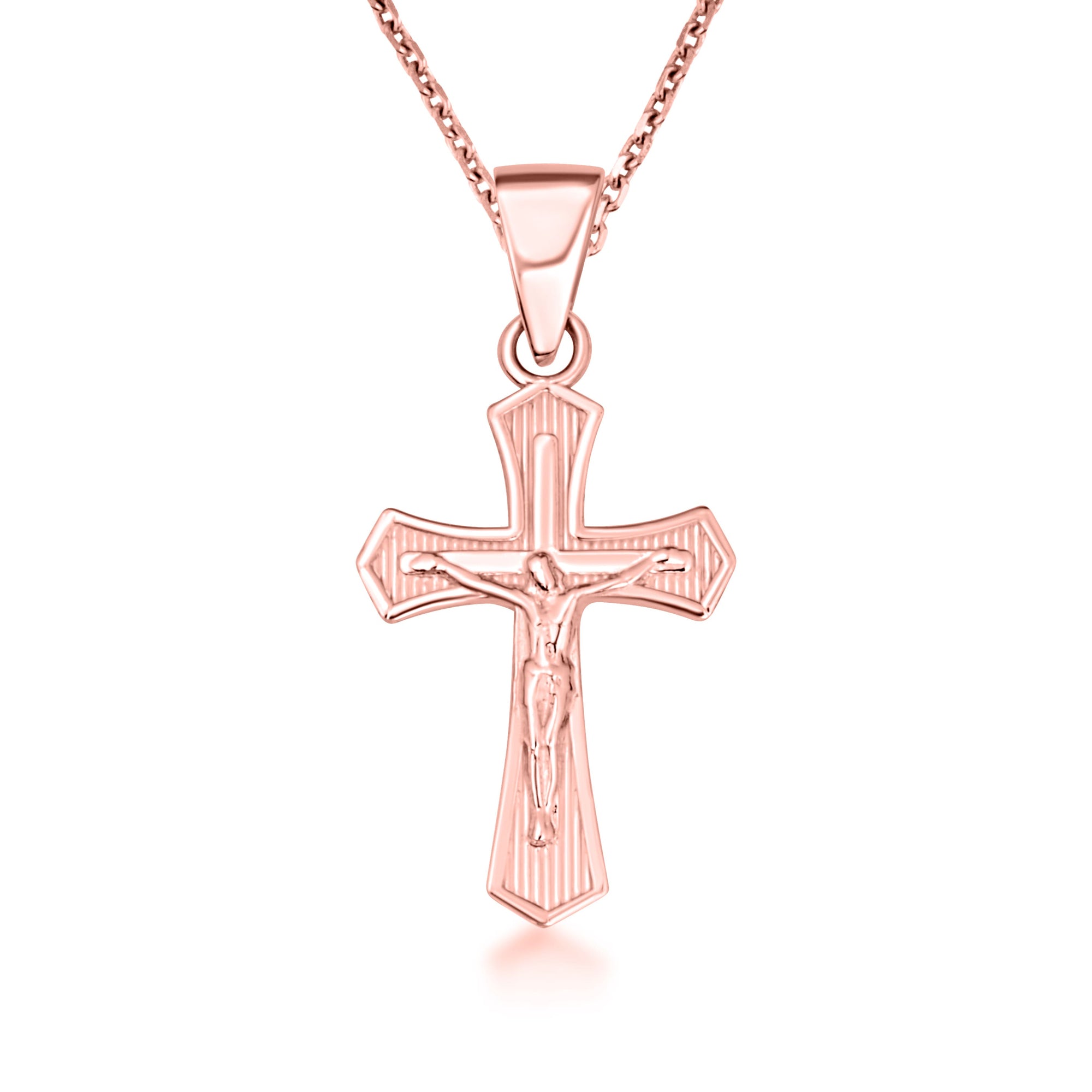 Gold Cross Crucifix Faith Pendant Necklace, view 6
