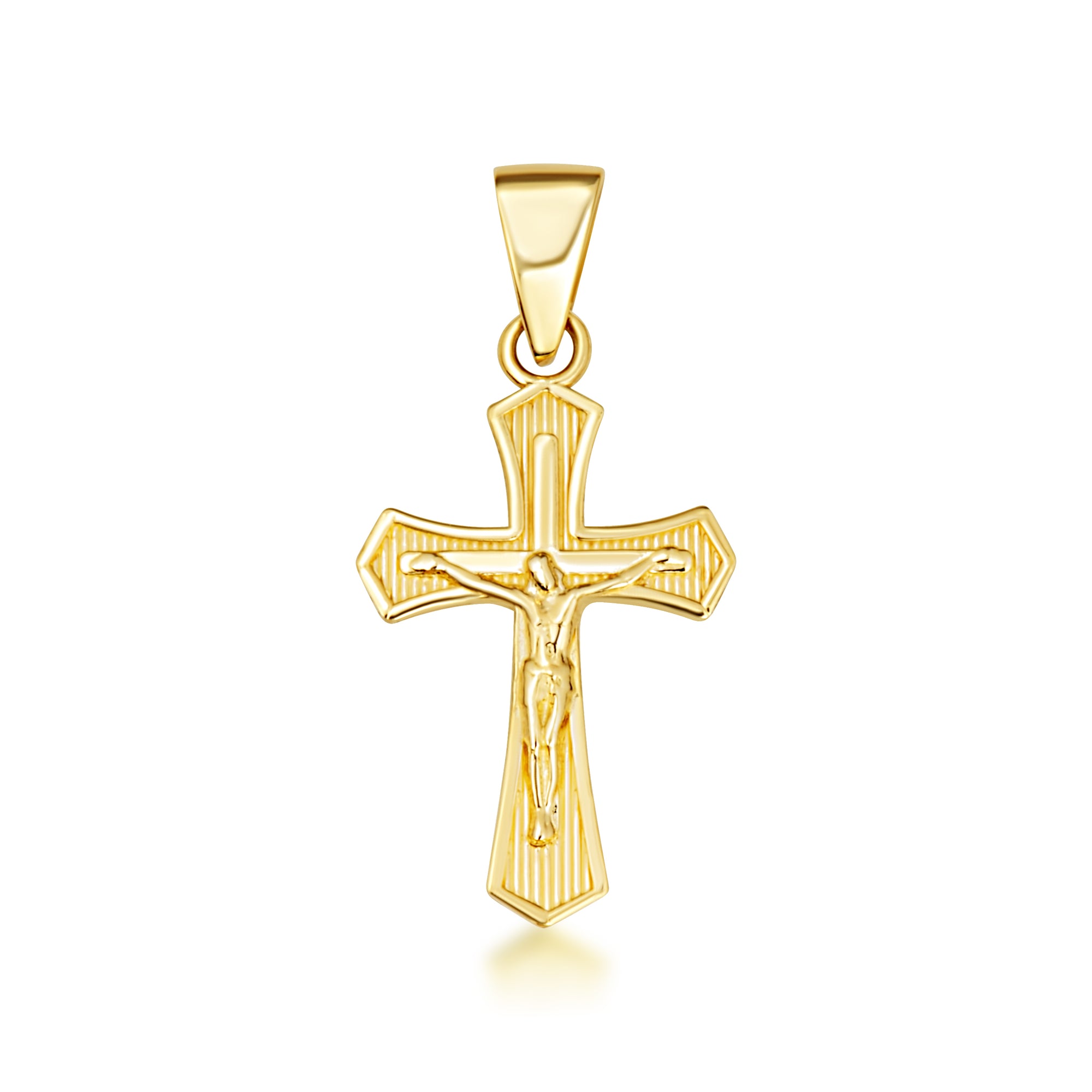 Gold Cross Crucifix Faith Pendant Necklace, view 9
