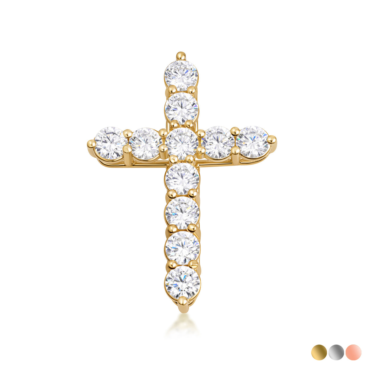 Gold Cross Necklace with Cubic Zirconia