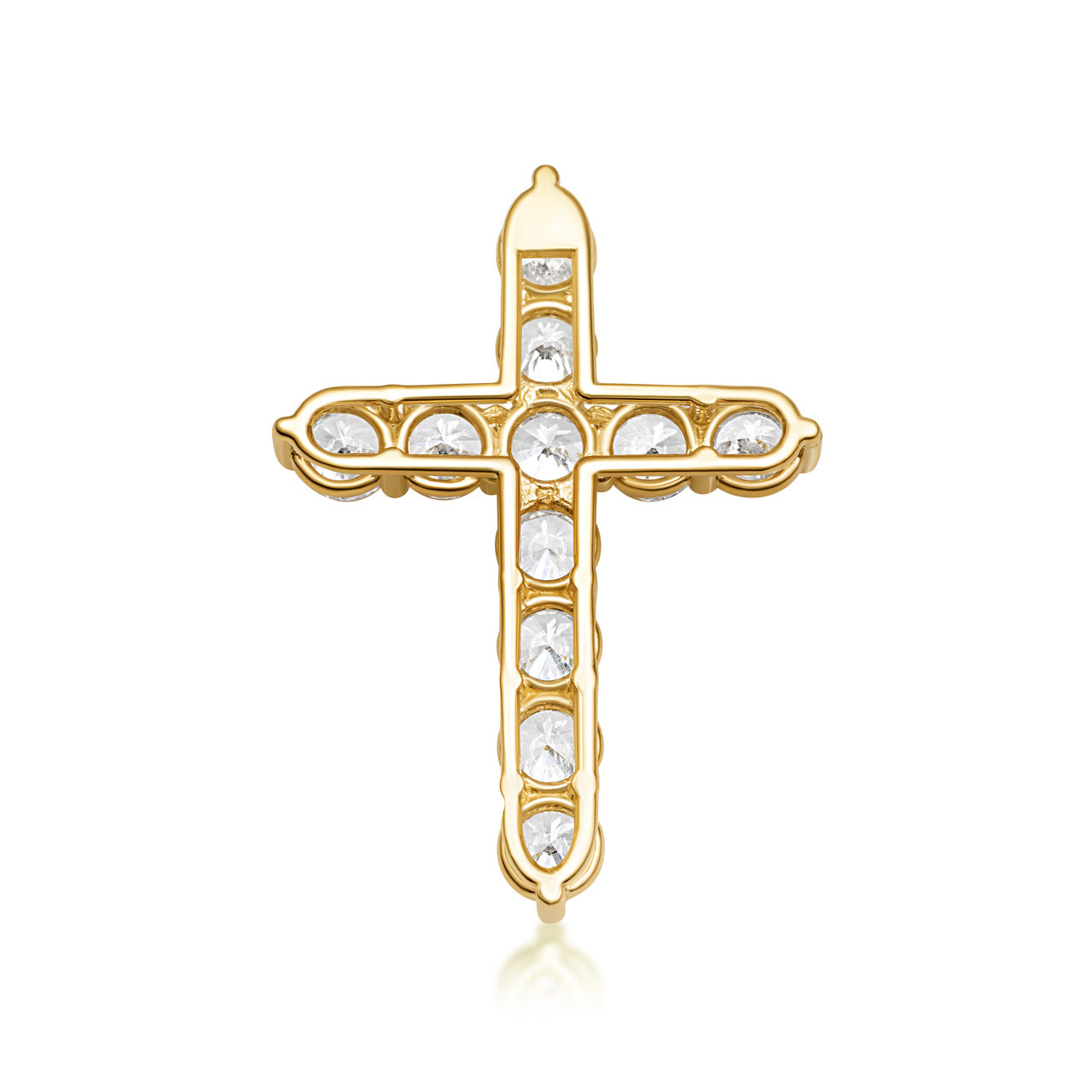 Gold Cross Necklace with Cubic Zirconia, view 4