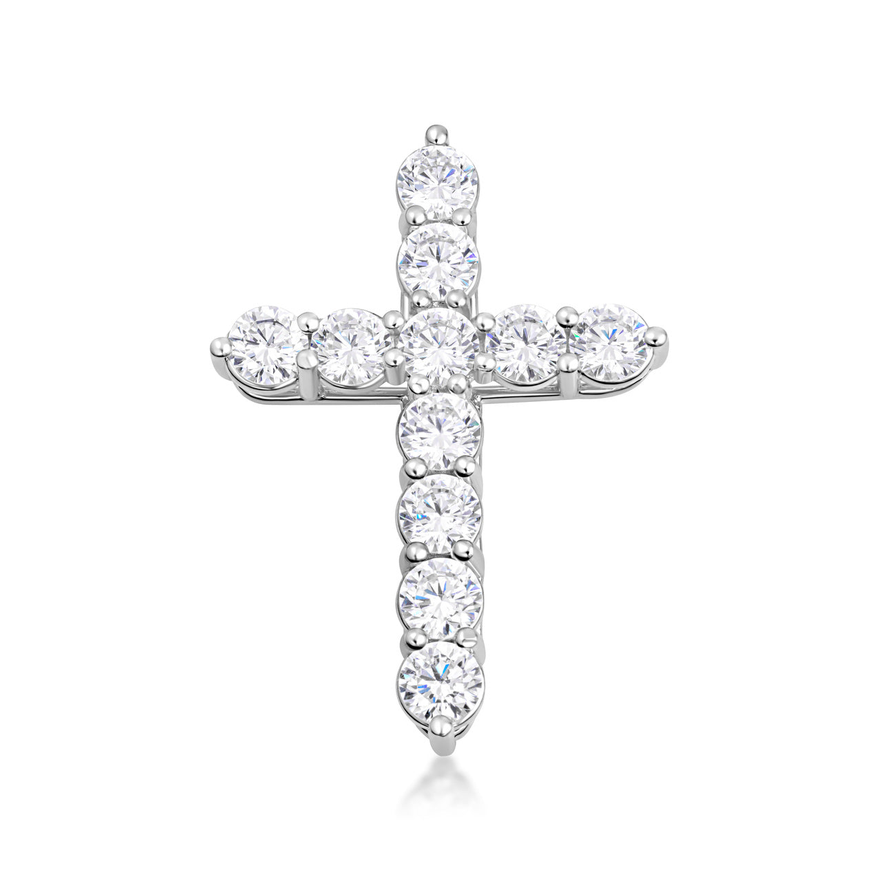 Gold Cross Necklace with Cubic Zirconia, view 6