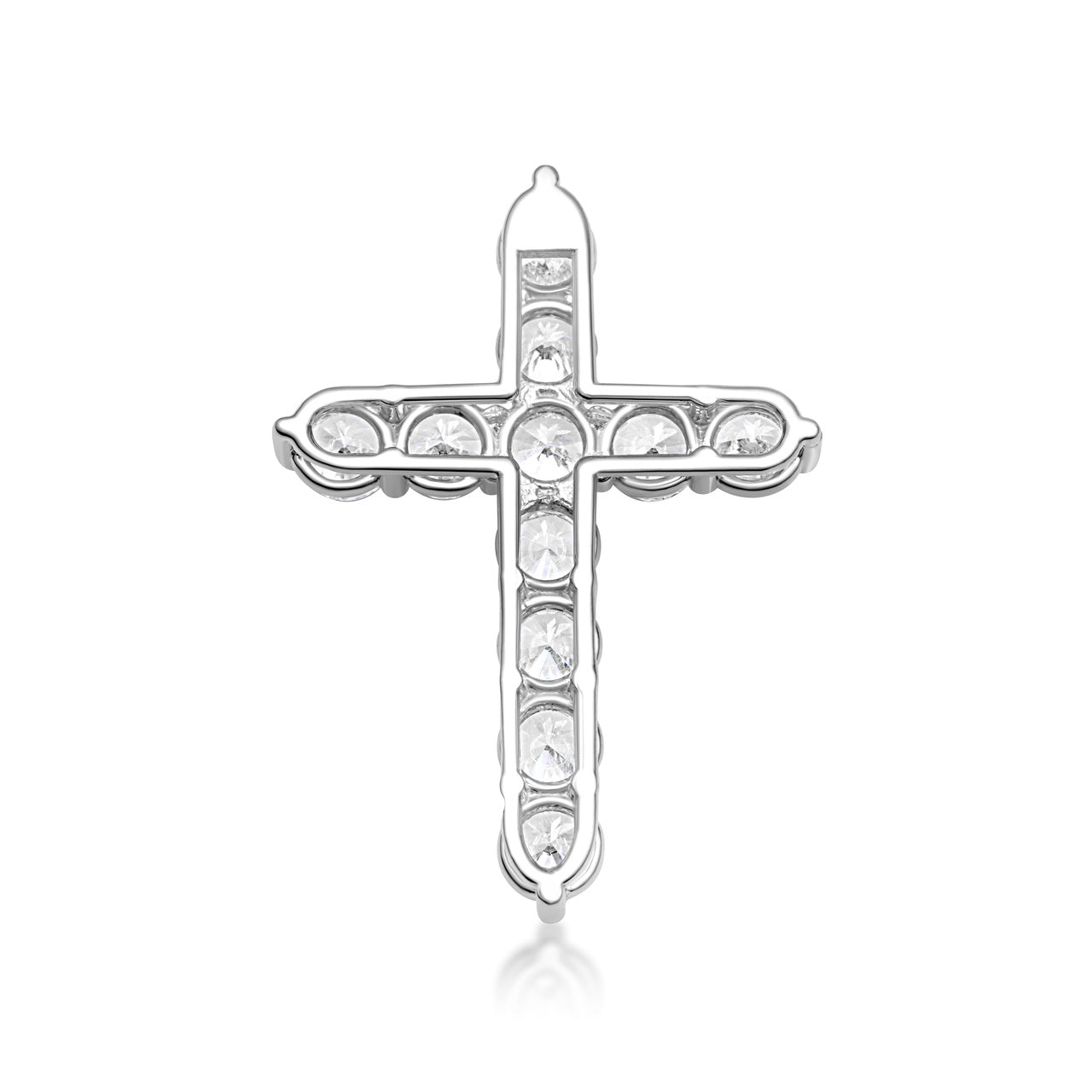 Gold Cross Necklace with Cubic Zirconia, view 7