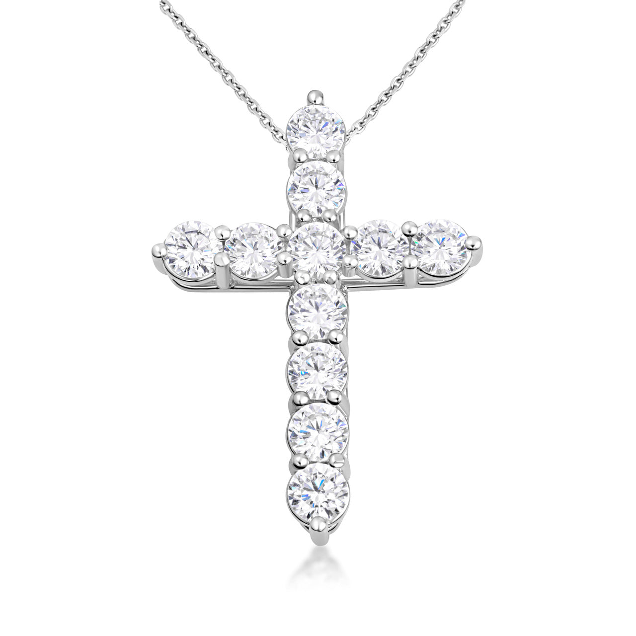 Gold Cross Necklace with Cubic Zirconia, view 8