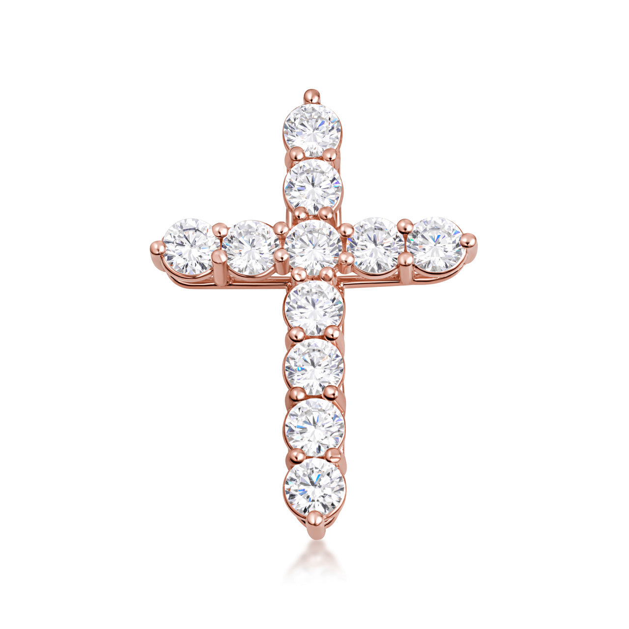 Gold Cross Necklace with Cubic Zirconia, view 9