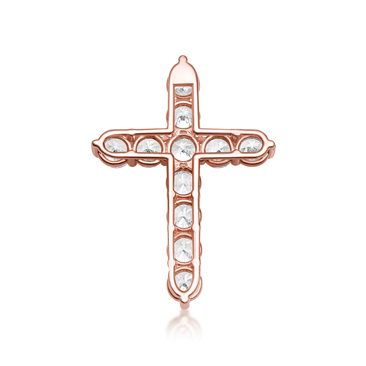 Gold Cross Necklace with Cubic Zirconia, view 10