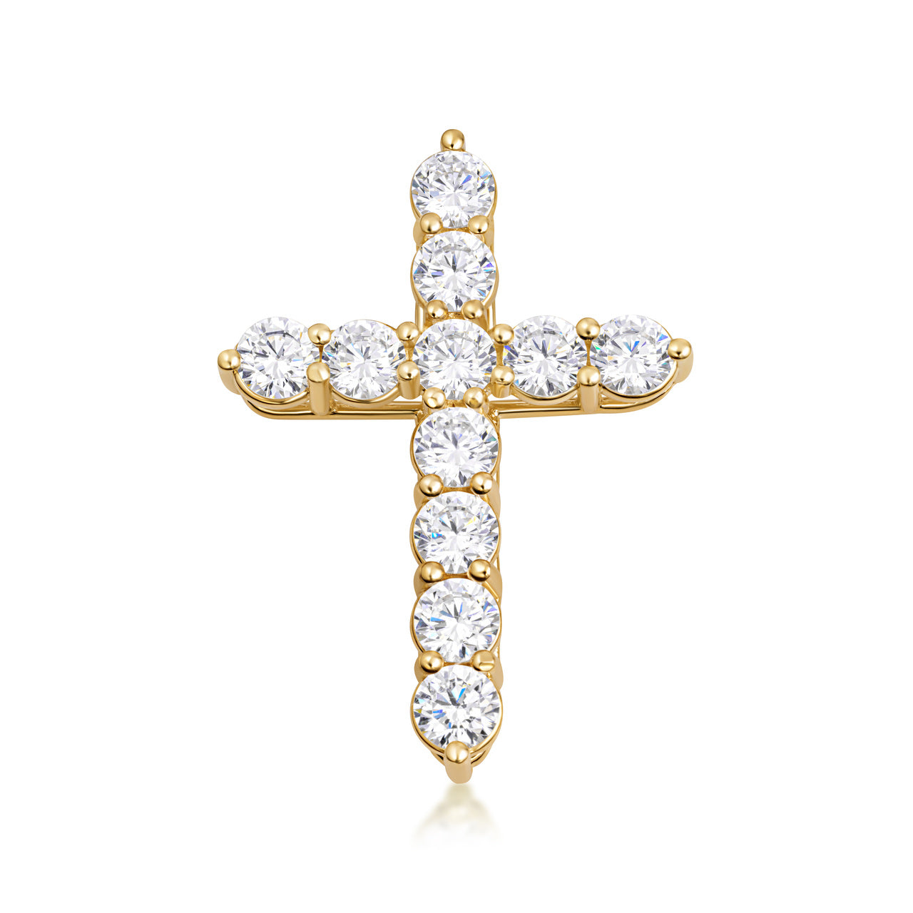 Gold Cross Necklace with Cubic Zirconia, view 12