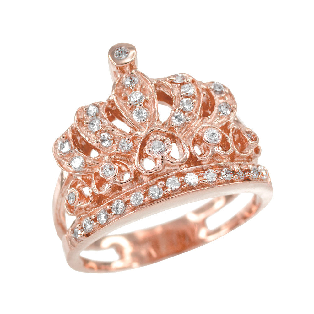 Gold Crown CZ Ring, view 2