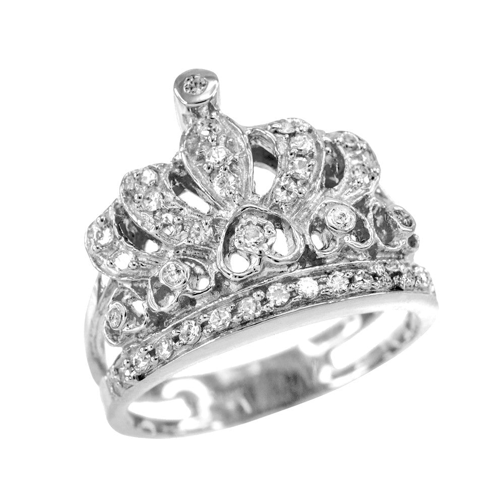 Gold Crown CZ Ring, view 3