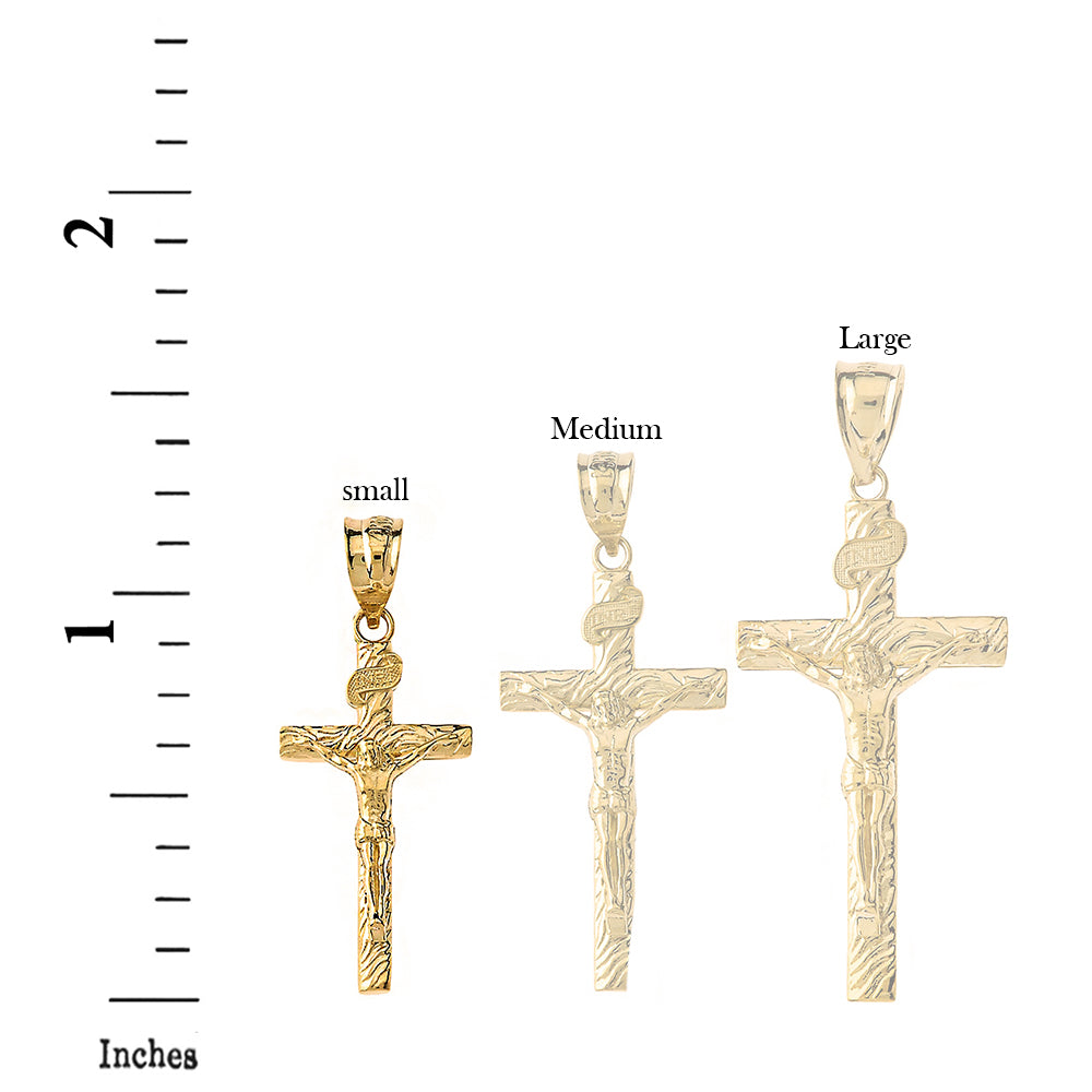 Gold Crucifix Pendant Jesus Cross Necklace (1.18"), view 2