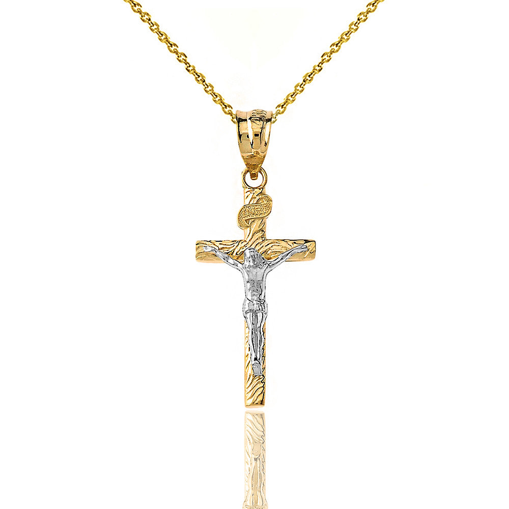 Gold Crucifix Pendant Jesus Cross Necklace (1.18"), view 6