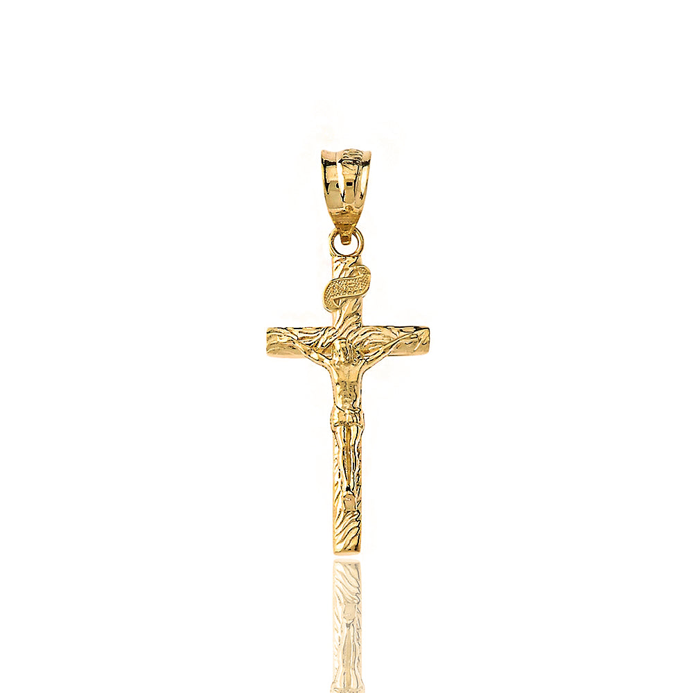 Gold Crucifix Pendant Jesus Cross Necklace (1.18"), view 7