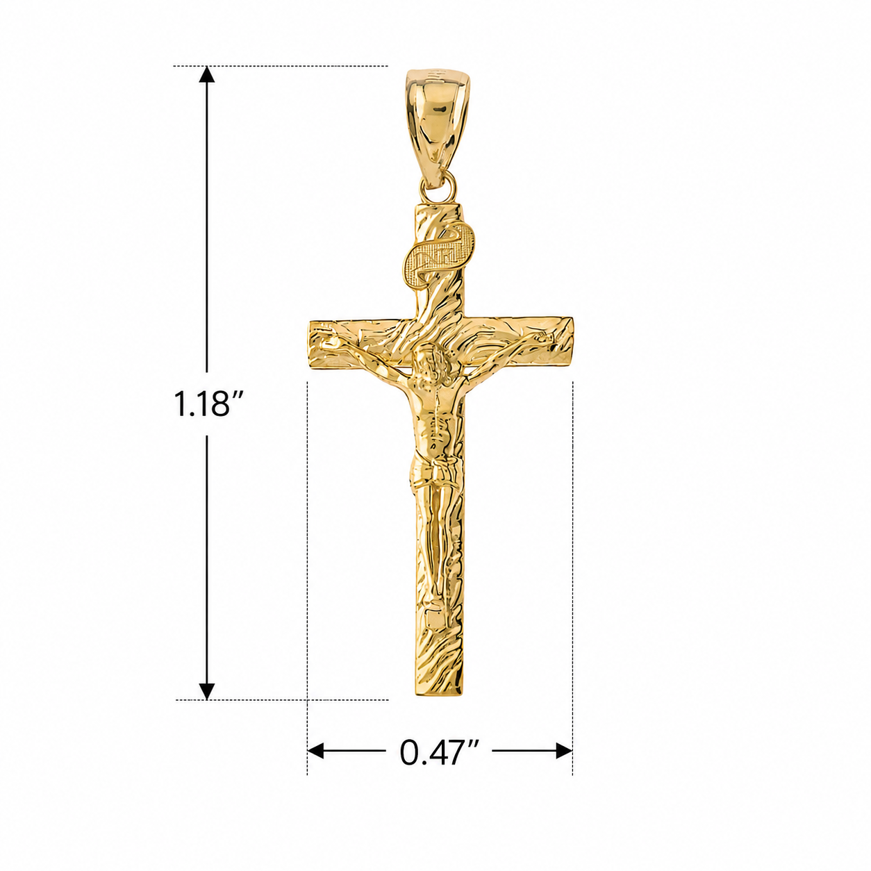 Gold Crucifix Pendant Jesus Cross Necklace (1.18"), view 8