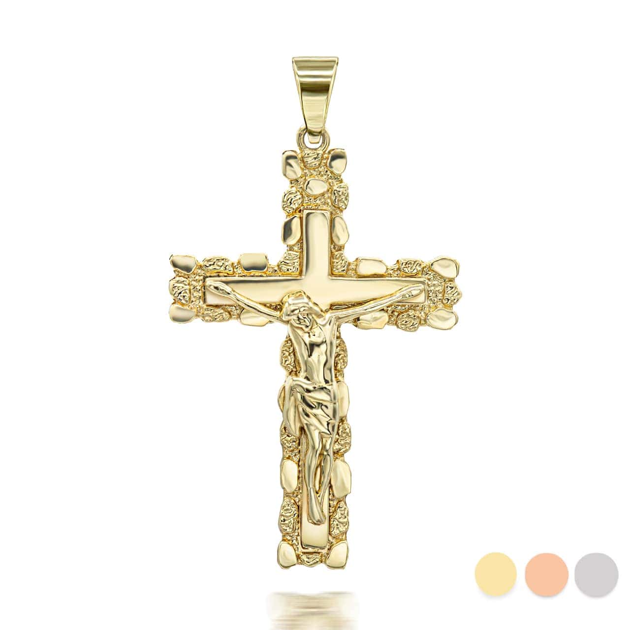 Gold Crucifix Pendant Necklace SM/LG