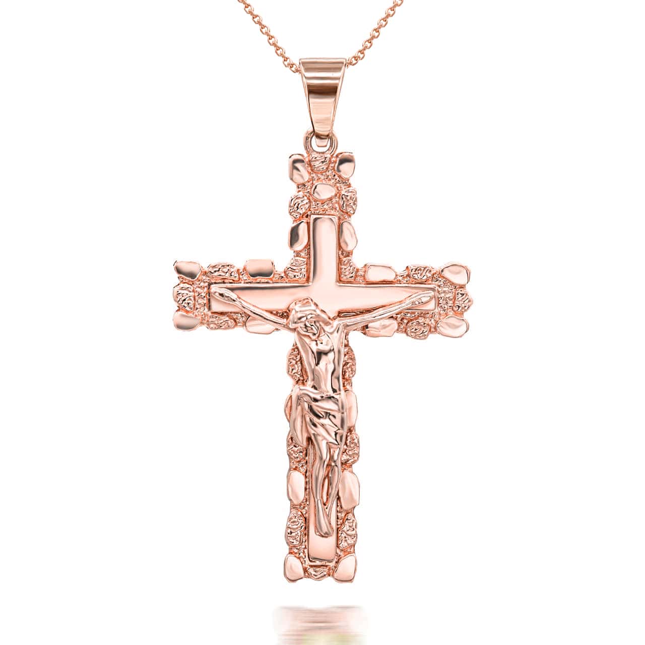 Gold Crucifix Pendant Necklace SM/LG, view 6