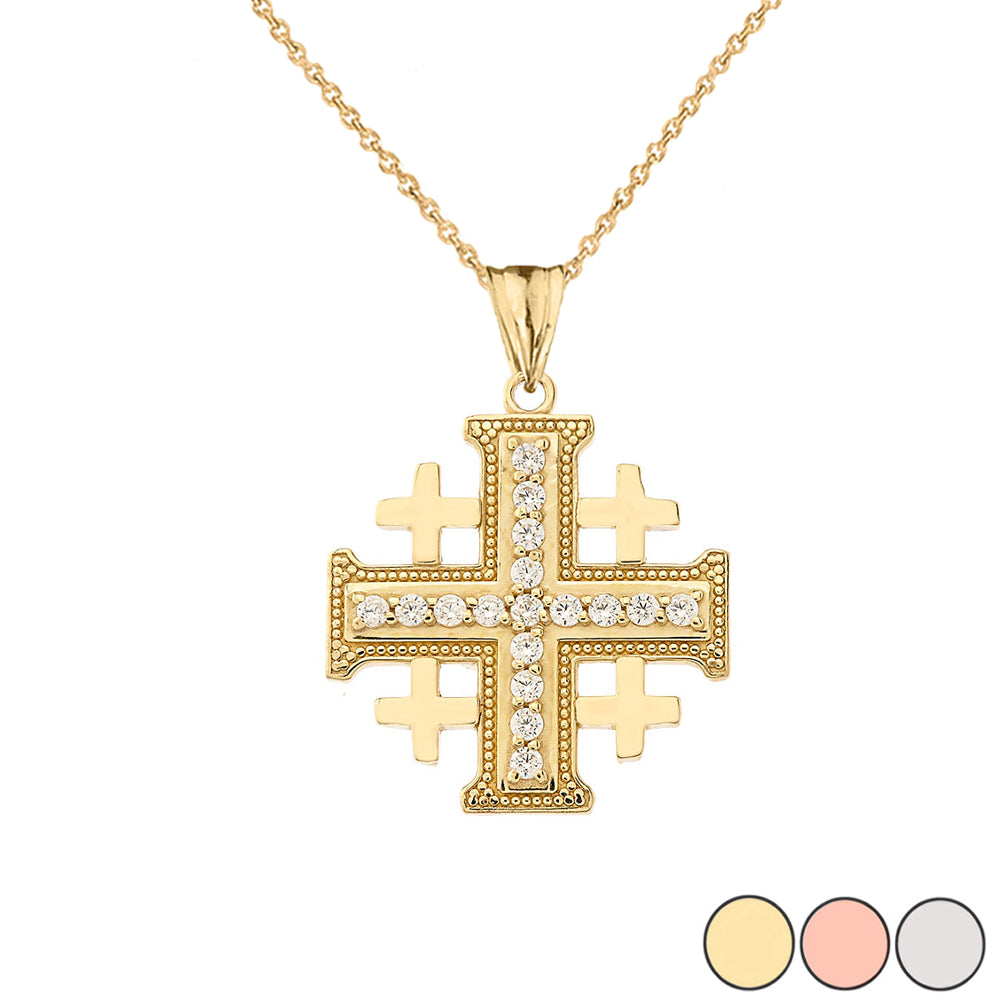 Gold Crusaders Cross Pendant Necklace