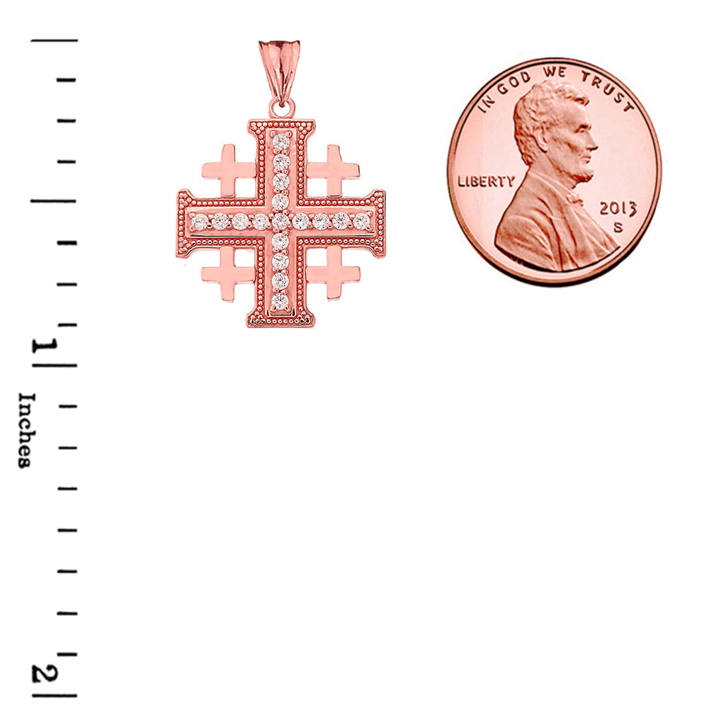 Gold Crusaders Cross Pendant Necklace, view 5