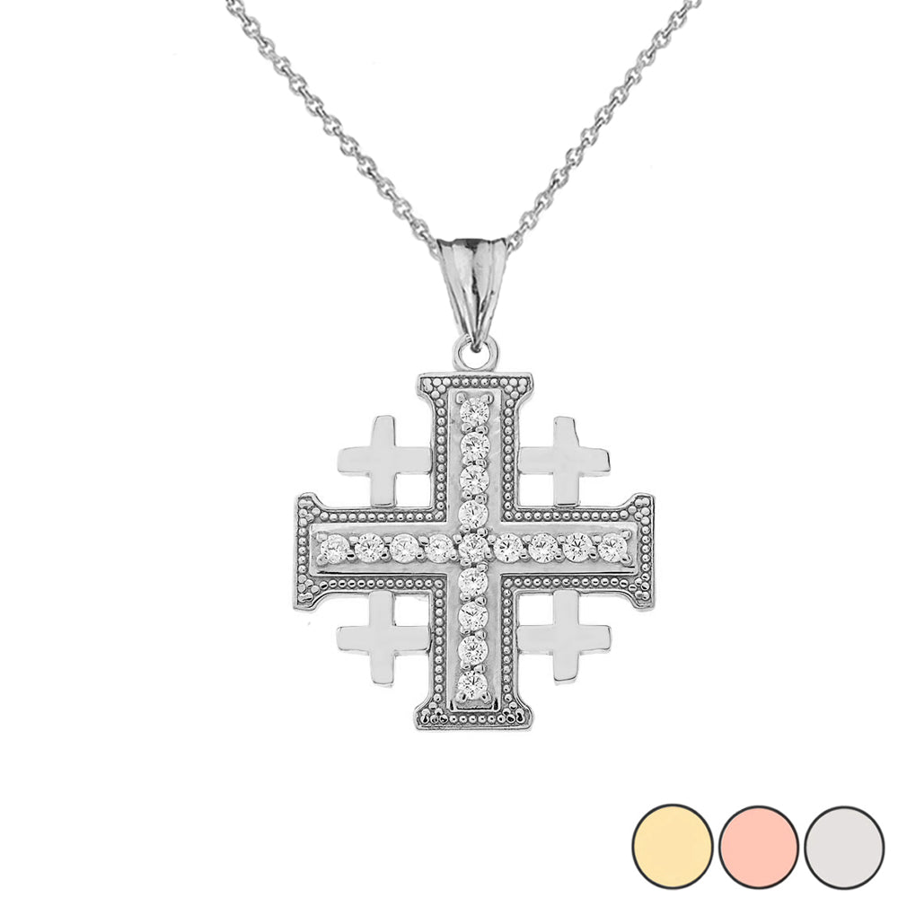 Gold Crusaders Cross Pendant Necklace, view 7