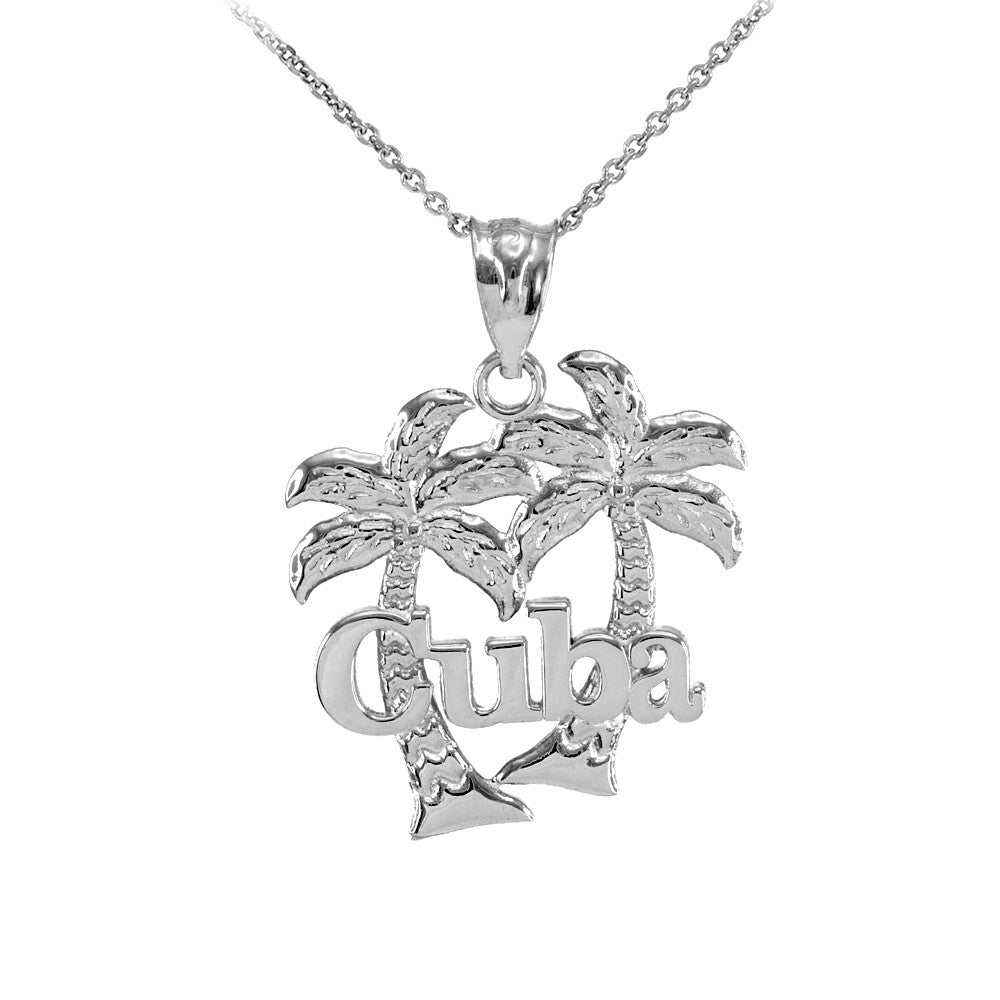Gold Cuba Palm Tree Pendant Necklace, view 4