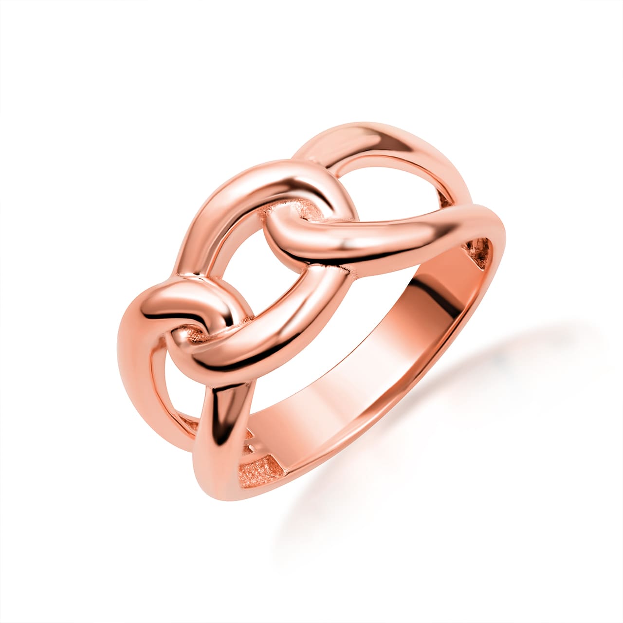 Gold Cuban Chain Link Band Ring, view 4