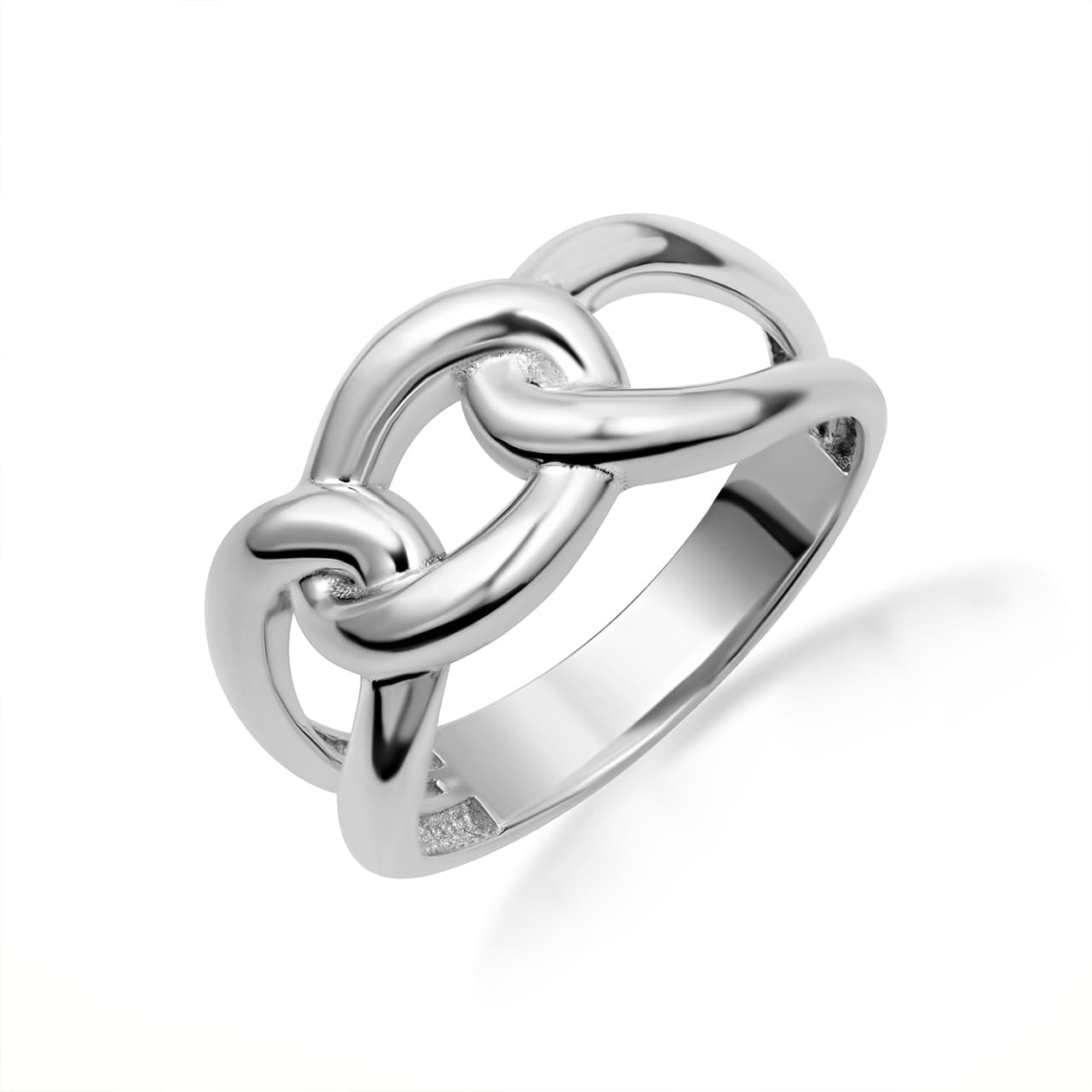 Gold Cuban Chain Link Band Ring, view 5