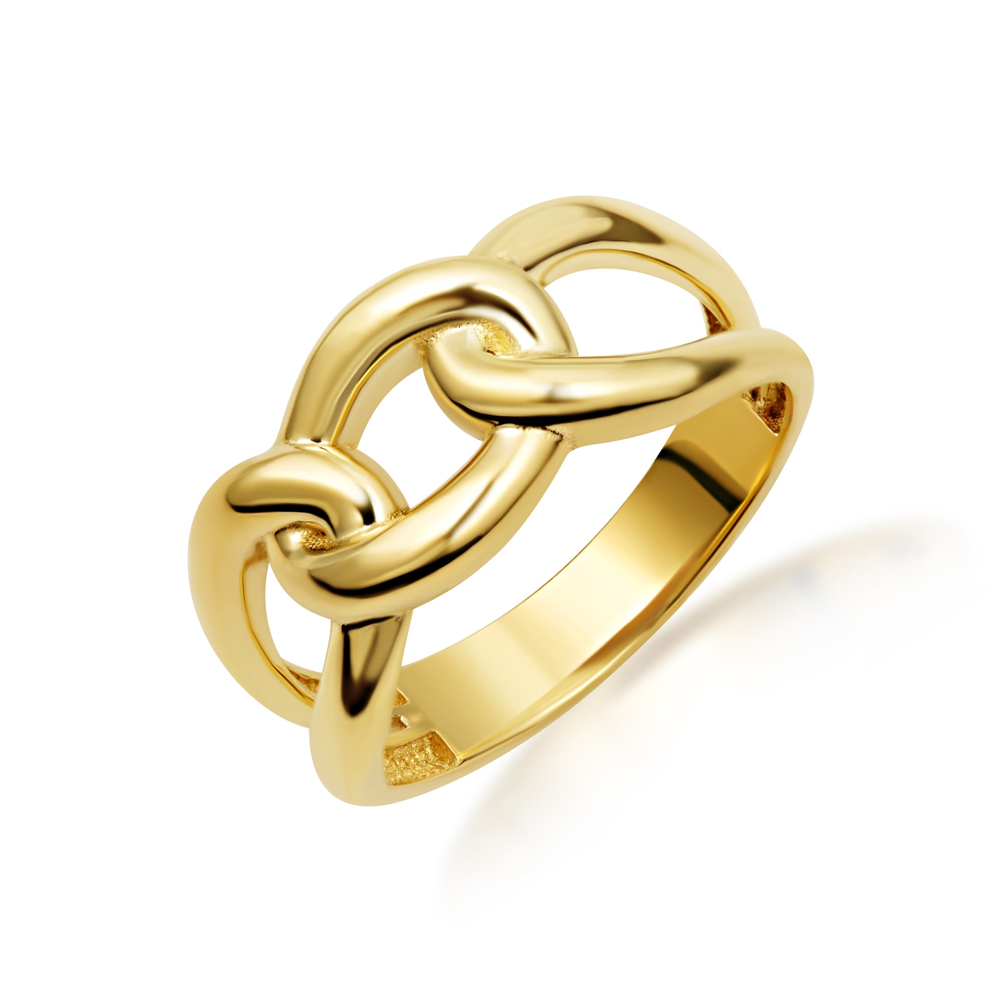 Gold Cuban Chain Link Band Ring, view 6