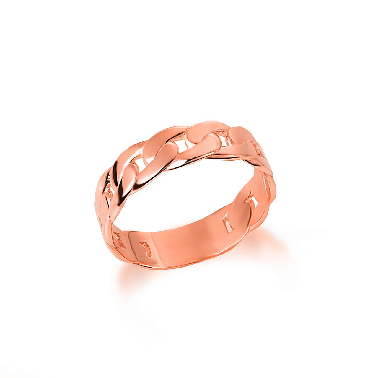 Gold Cuban Link Chain Ring (5.5 mm), view 3