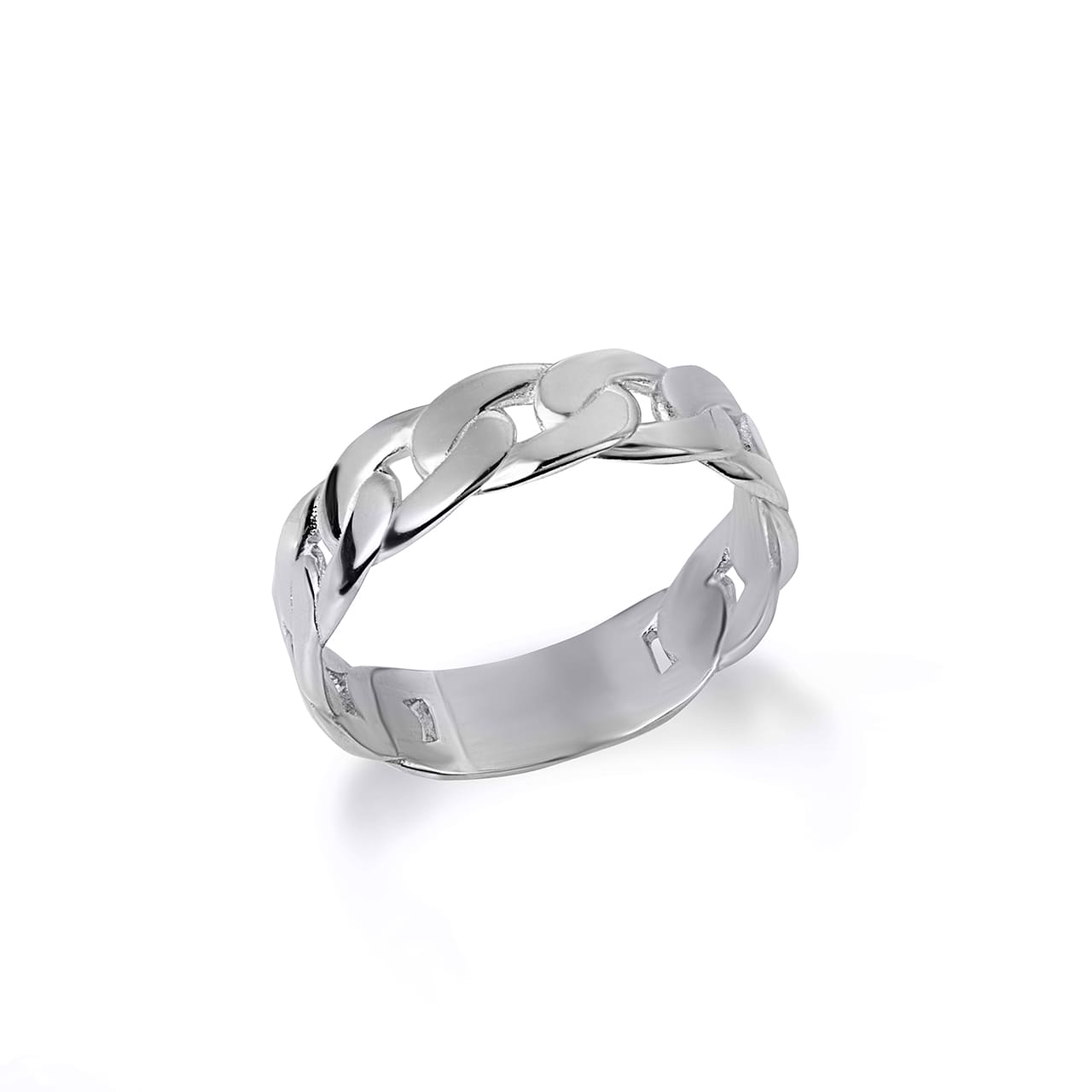Gold Cuban Link Chain Ring (5.5 mm), view 4